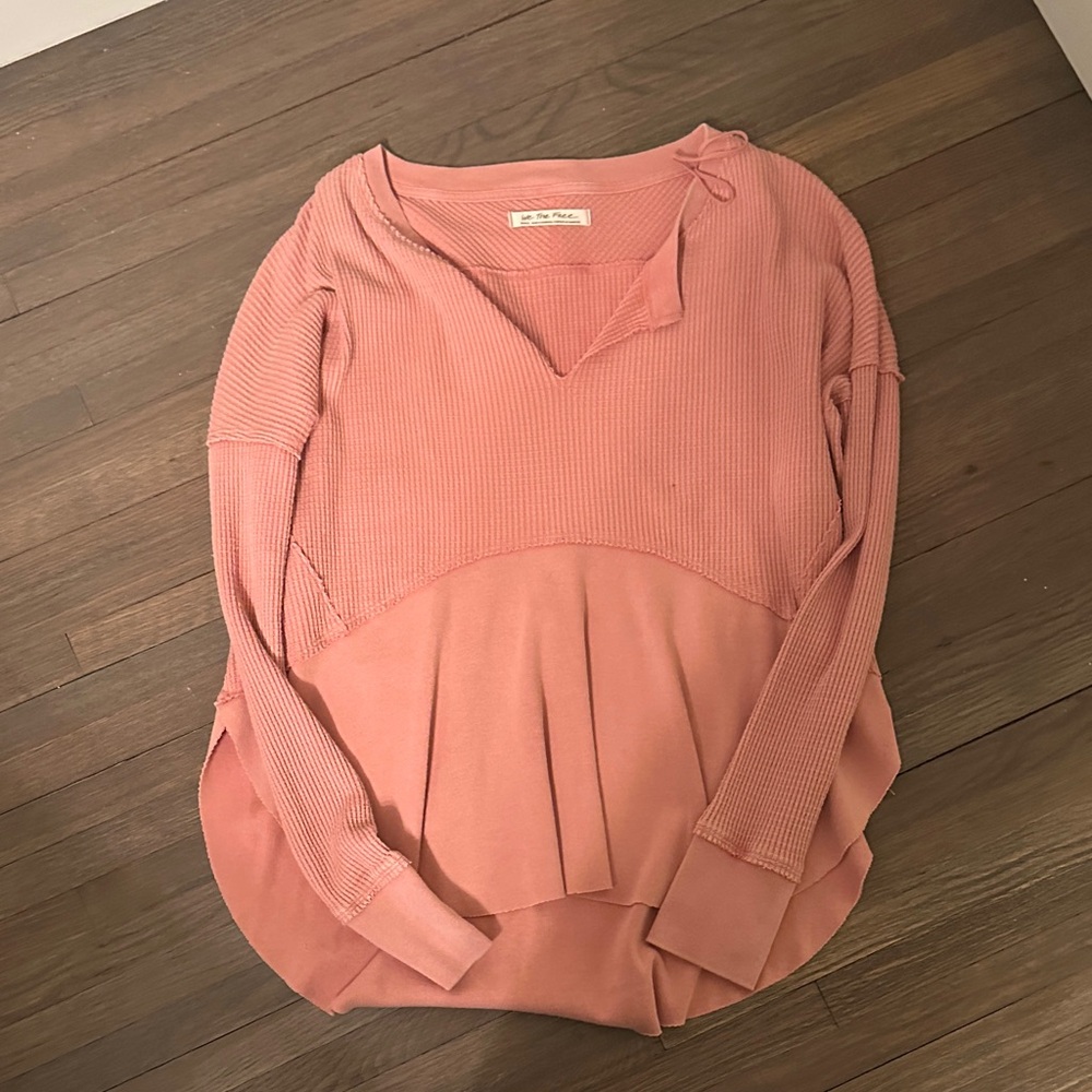 We The Free Pink Ribbed Top